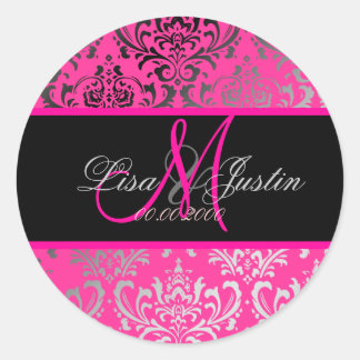 Pix Dezines Rossi Damask, DIY color!!! Runder Aufkleber