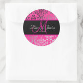 Pix Dezines Rossi Damask, DIY color!!! Runder Aufkleber (Tasche)