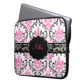Pix Dezines Rossi Damask/DIY Monogramm+Farbe! Laptopschutzhülle (Vorderseite Links)