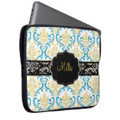 Pix Dezines Rossi Damask/DIY Monogramm+Farbe! Laptopschutzhülle (Vorne Rechts)