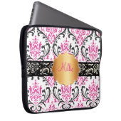 Pix Dezines Rossi Damask/DIY Monogramm+Farbe! Laptopschutzhülle (Vorne Rechts)