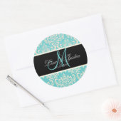 Pix Dezines Rossi Damask, Farbe nach Maß!!!! Runder Aufkleber (Umschlag)