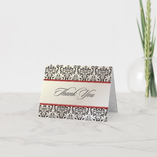 Pix Dezines Rossi Damask, vielen Dank an Ihre Kart Dankeskarte (Vorderseite)