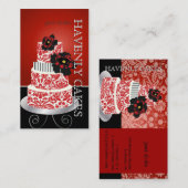 Pix Dezines roter Samtkuchen /pâtisserie Visitenkarte (Vorne/Hinten)