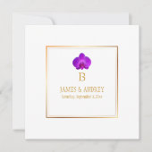 Pix Dezines Royal Lila Orchids/Phalaenopsis Einladung (Vorderseite)