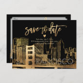 Pix Dezines San Francisco Save the Date Ankündigungspostkarte (Vorne/Hinten)