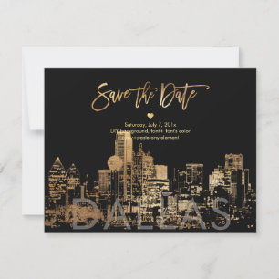 Pix Dezines/Save the Date Dallas Skyline/Imitats G Ankündigung