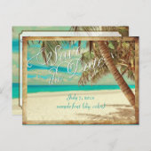 Pix Dezines/Save the Date/Vintag hawaii Ankündigungspostkarte (Vorne/Hinten)