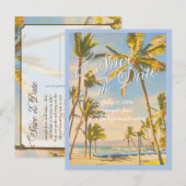 Pix Dezines/Save the Date/Vintag hawaii Ankündigungspostkarte (Vorne/Hinten)