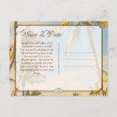 Pix Dezines/Save the Date/Vintag hawaii Ankündigungspostkarte (Rückseite)