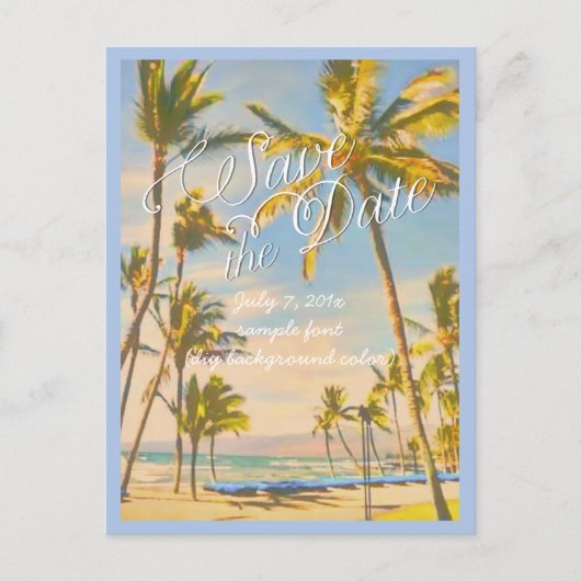 Pix Dezines/Save the Date/Vintag hawaii Ankündigungspostkarte (Vorderseite)