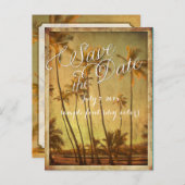 Pix Dezines/Save the Date/Vintag hawaii Ankündigungspostkarte (Vorne/Hinten)