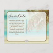 Pix Dezines/Save the Date/Vintager Strand Ankündigungspostkarte (Rückseite)