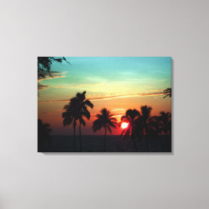 Pix Dezines Sonnenuntergang am Strand von Mauna Leinwanddruck