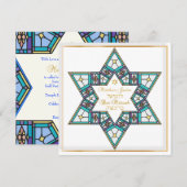 Pix Dezines Stainedglass star/ Bar Mitzvah Einladung (Vorne/Hinten)