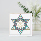 Pix Dezines Stainedglass star/ Bar Mitzvah Einladung (Stehend Vorderseite)