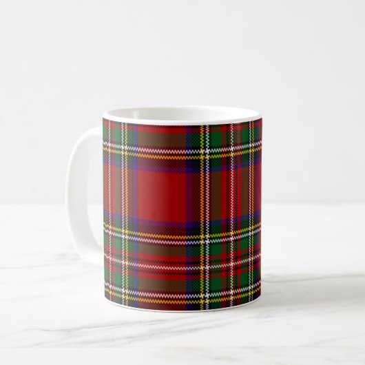 Pix Dezines-Stewart-Tartan Kaffeetasse (Vorderseite Links)