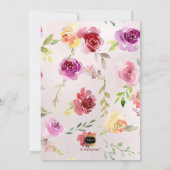 Pix Dezines Summer Rose Aquarell Bat Mitzvah Einladung (Rückseite)