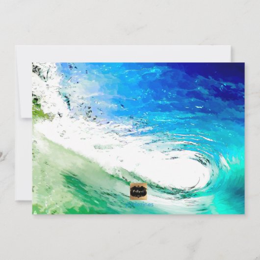 Pix Dezines Surfs Up Beach Bar Mitzvah Einladung (Rückseite)