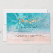 Pix Dezines surft hoch, Palmen, Strand ba mitzvah Einladung (Vorderseite)