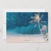 Pix Dezines surft hoch, Palmen, Strand ba mitzvah Einladung (Rückseite)