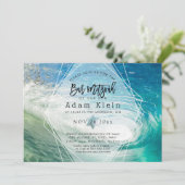 Pix Dezines surft hoch, Pipeline Beach Bar Mitzvah Einladung (Stehend Vorderseite)