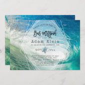 Pix Dezines surft hoch, Pipeline Beach Bar Mitzvah Einladung (Vorne/Hinten)