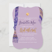 Pix Dezines Tallit/Lavender Lila/Bat Mitzvah Einladung (Rückseite)