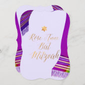 Pix Dezines Tallit/Magenta/Lila/Bat Mitzvah Einladung (Vorne/Hinten)
