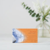 Pix Dezines Trendy Architect Electric Orange Visitenkarte (Stehend Vorderseite)
