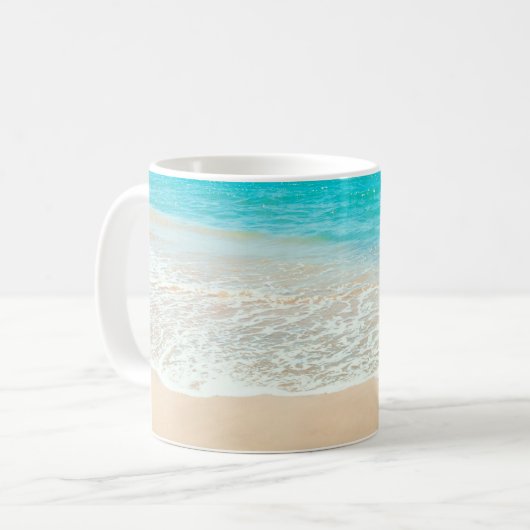 Pix Dezines Tropical Paradise Beach Crystal Blue Kaffeetasse (Vorderseite Links)