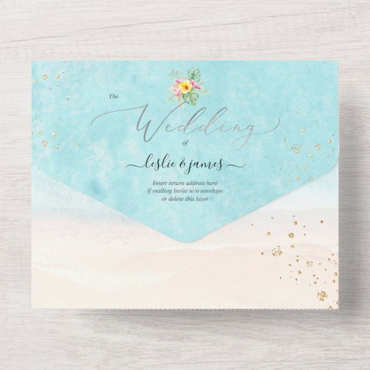 Pix Dezines Tropical Paradise Beach Event All In One Einladung (Rückseite)