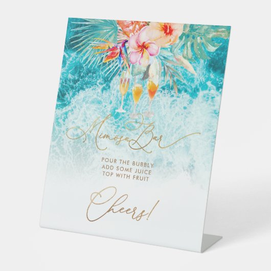 Pix Dezines Tropical Paradise Beach Mimosa Bar Sockelschild (Vorderseite)