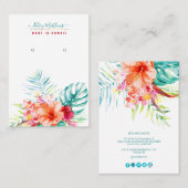 Pix Dezines Tropisches Paradies Ohrringe Visitenkarte (Vorne/Hinten)