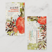 Pix Dezines Tuscanini Retro Blütencreme Visitenkarte (Vorne/Hinten)