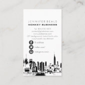 Pix Dezines Twin Towers NYC Skyline/Chalkboard Visitenkarte (Rückseite)