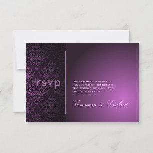 Pix Dezines UAWG Bijoux Damask/Pflaume RSVP Karte