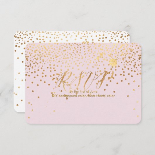 Pix Dezines UAWG Dazzled/Imitats Gold/Rose Quarz RSVP Karte (Vorne/Hinten)