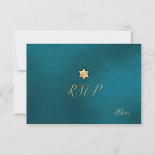 Pix Dezines UAWG minimalist Aquamarin Green Mitzva RSVP Karte