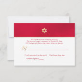 Pix Dezines UAWG minimalist Red Mitzvah ✡ RSVP Karte (Rückseite)