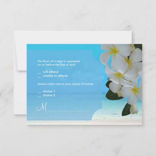Pix Dezines uAwg Plumeria Lei /beach RSVP Karte (Rückseite)
