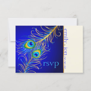 Pix Dezines UAWG psychedelic peacock/kobaltblau RSVP Karte