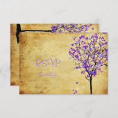 Pix Dezines uAwg retro violette Ahornbäume RSVP Karte (Vorne/Hinten)