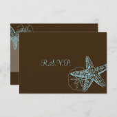 Pix Dezines uAwg Starfish/Beach Hochzeiten RSVP Karte (Vorne/Hinten)