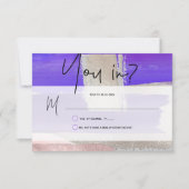 Pix Dezines UAWG w Meal, Moderne Kunst, Lila Silbe RSVP Karte (Vorderseite)