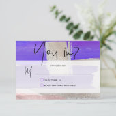 Pix Dezines UAWG w Meal, Moderne Kunst, Lila Silbe RSVP Karte (Stehend Vorderseite)