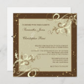 Pix Dezines VANILLA WIRBEL/CAFE AU LAIT Einladung (Vorne/Hinten)