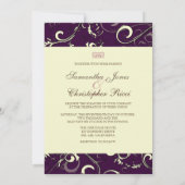 Pix Dezines Vanilla Wirbel/DIY Dunkler Lila Becker Einladung (Rückseite)