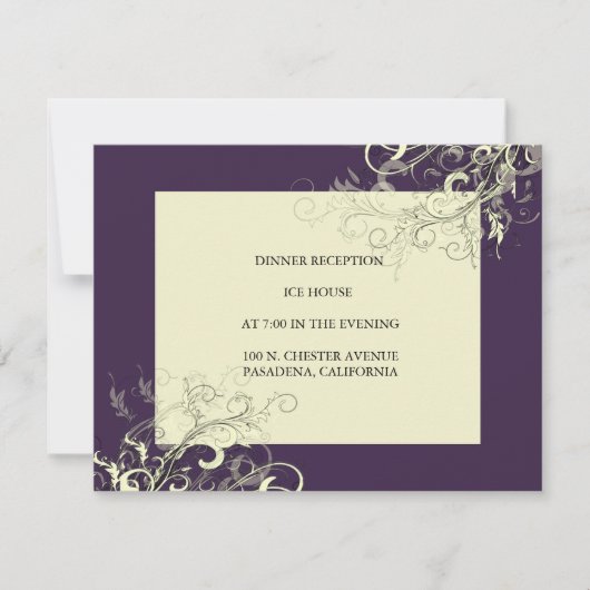 Pix Dezines Vanilla Wirbel/DIY Dunkler Lila Becker Einladung (Vorderseite)