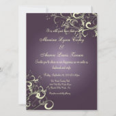 Pix Dezines Vanilla Wirbel/DIY Dunkler Lila Becker Einladung (Rückseite)